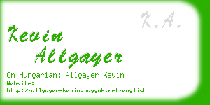 kevin allgayer business card